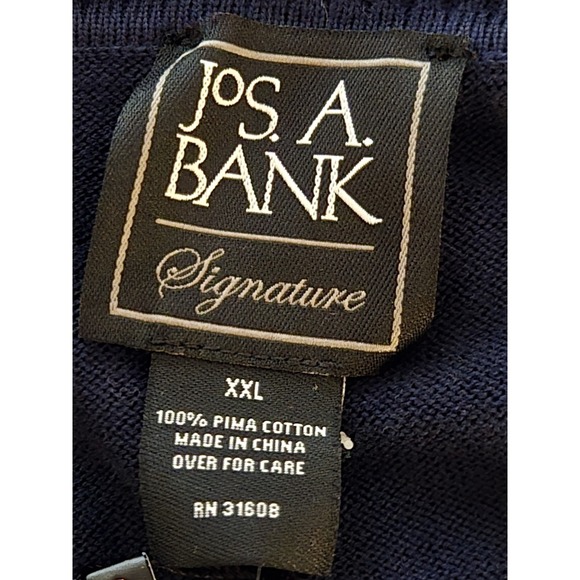 Jos A Bank NEW Vest Mens XXL Pima Cotton V-Neck Blue Pullover Sleeveless - Picture 4 of 8
